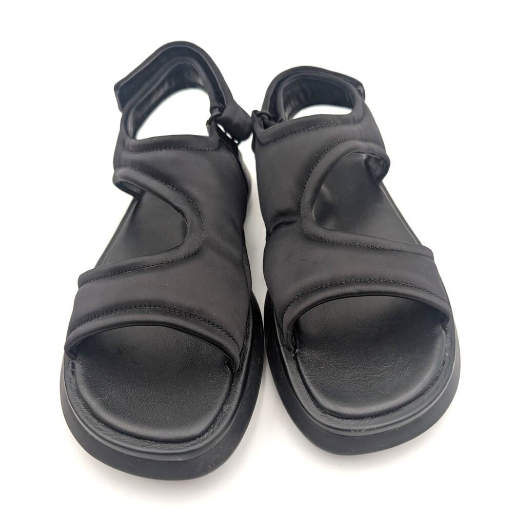 Vince Fresca Strappy Sandal Hook & Loop Open Toe Women's Black Size US6 EU36 - Picture 2 of 12